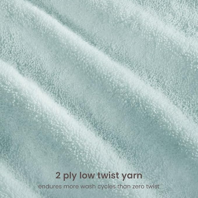 BIOWEAVES 100% Organic Cotton Bath Sheet Set of 2 | Soft Oversized Bath Towels | 700 GSM Premium Bath Towel Sheet Set GOTS Certified - Seafoam