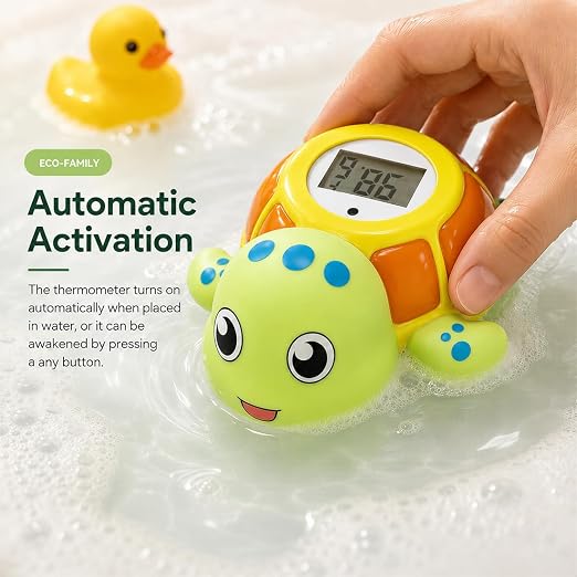 Lying Sea Turtle Water Proof Baby Bath Thermometer Used for Infant Baby Bath,Floating Toy Safety Temperature Water Thermometer, BPA Free, Baby Gift，New Baby Essentials，Animal Design