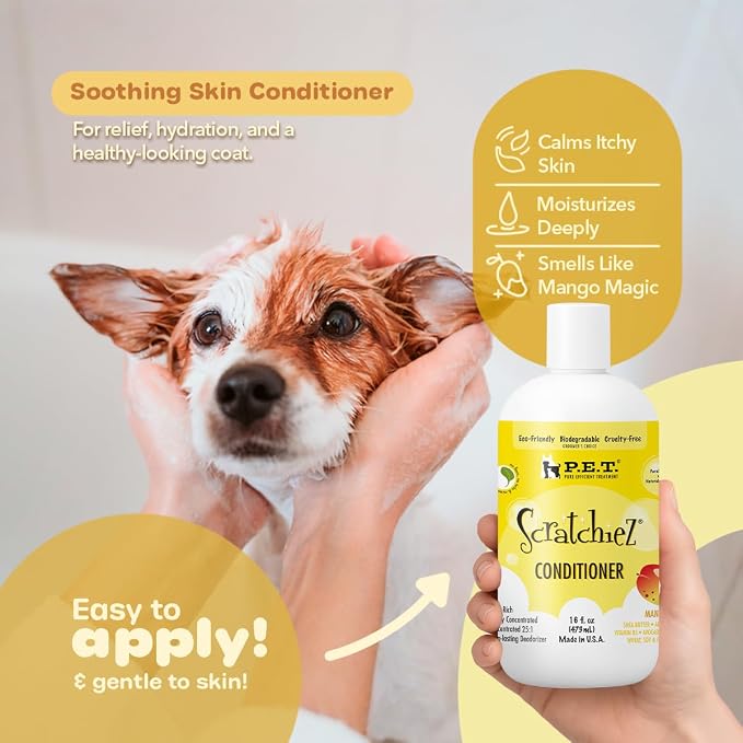 P.E.T. Scratchiez Soothing Oatmeal & Aloe Conditioner for Dogs & Cats — Commercial 5 Gallon Pail — Moisturizes, Softens & Helps Calm Itchy, Flaky Coats — Sulfate-Free, pH-Balanced, Hypoallergenic