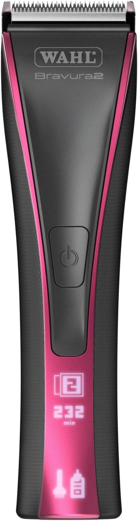 Wahl Pro Animal Bravura2 - Cordless Professional Pet Clipper for Dogs, Cats & Horses - Multi-Speed - Durable & Easy to Carry - USB Charging - Travel-Friendly - Comfortable Grip - Brilliant Rose