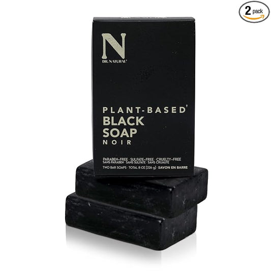 Dr. Natural Black Bar Soap - Gentle Moisturizing Soap Bar - Anti Acne and Blemishes - Moisturizing, Pore Cleanser - Natural African Body Wash - 2 pcs