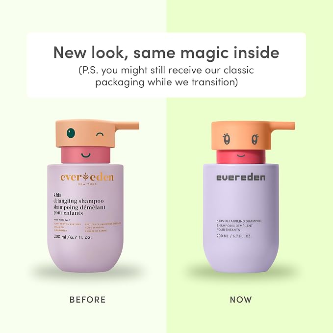 Evereden Kids Shampoo | Detangling Shampoo for Girls with Curly or Straight Hair | Clean, Non-Toxic, and Gentle Haircare | Sulfate-Free, Hypoallergenic, Safe for Daily Use | 6.7 fl oz (Pack of 2)