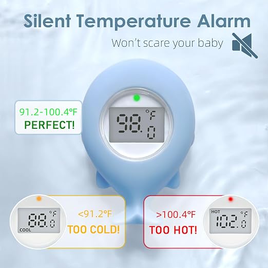 Baby Bath Tub Thermometer for Infant, Bathtub Water Temperature Room Thermometer, Safety Floating Bathing Toy, Newborn Essentials, Gifts for Moms Infant - New Upgraded Waterproof