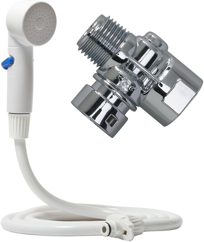 Rinse Ace Snap 'N Spray Quick-Connect and Detachable Shower Hose with On/Off Sprayer, White, 6-Foot