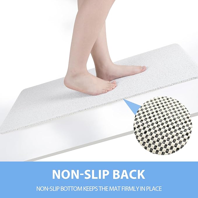 Hargiis Non-Slip Bathtub Mat, Anti Slip Shower Mat, Fast Drying Bathtub Mats, Foot Scrubber Mat, Anti Slip Mat for Tub, Floor, Bathroom, Kitchen, Home, Hotel (White 24"×24")