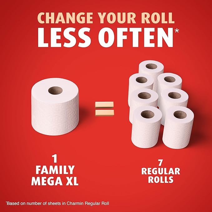 Charmin Ultra Strong Clean Touch Toilet Paper, 18 Family Mega XL Rolls = 126 Regular Rolls