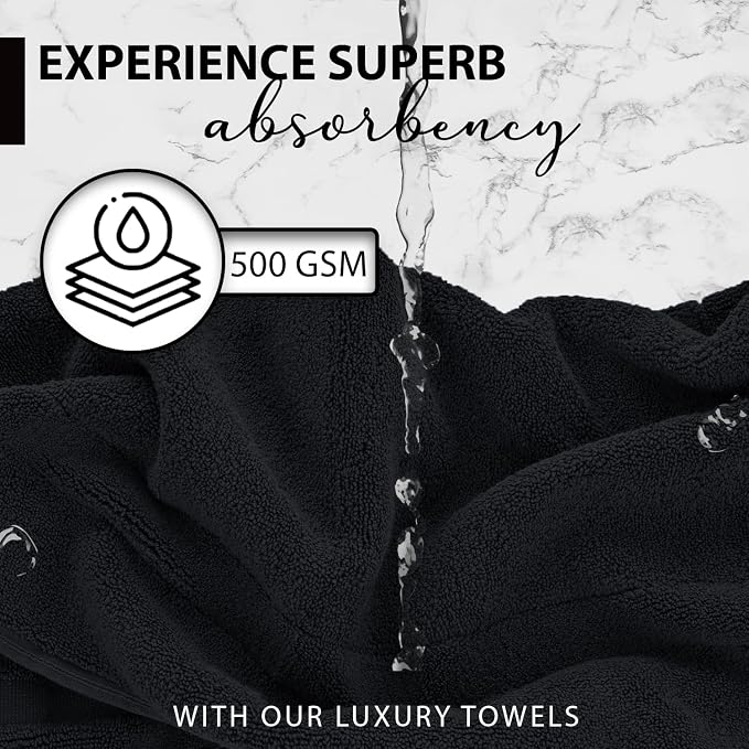KAHAF COLLECTION 100% Cotton Bath Towels, 24x48 Pack of 6 Towels, Quick Dry, Highly Absorbent, Soft Feel Towel, Gym, Spa, Bathroom, Shower, Pool, Luxury Soft Towels (Grey, 24x48-6 Pack)