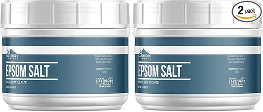Earthborn Elements Epsom Salt (2 lb), Magnesium Sulfate Soaking Solution (Pack of 2)