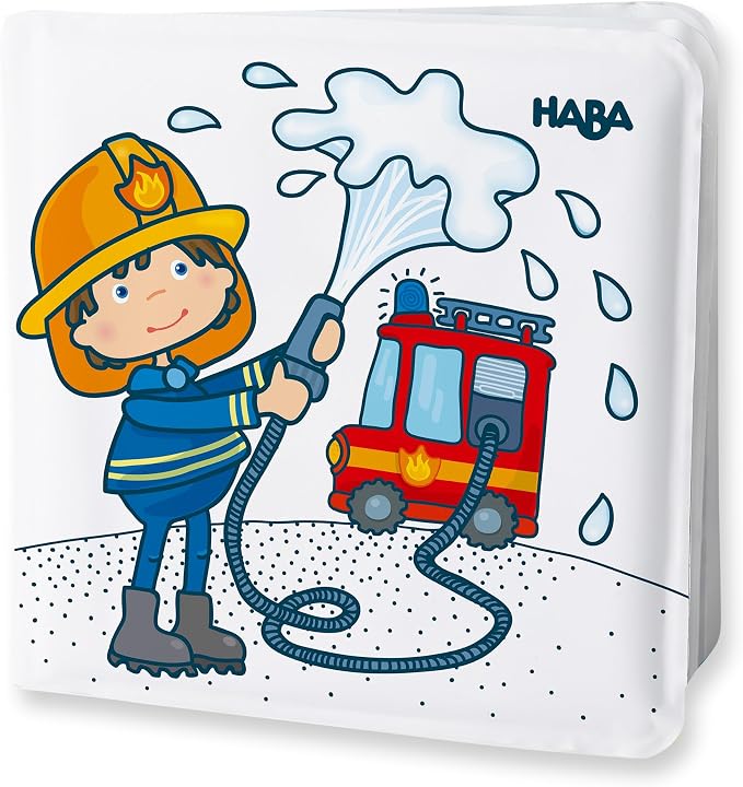 HABA Magic Bath Book Fire Brigade - Wet the Pages to Reveal Colorful Backgrounds in Tub or Pool