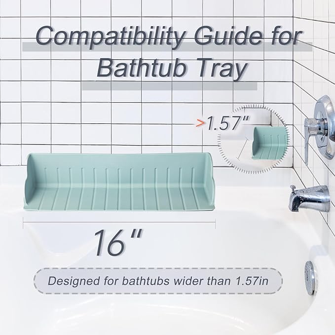 Bathtub Splash Guard, Kids Bath Toy Shelf Spill-Proof Bathtub Tray Kitchen Sink Organizer Waterproof Barrier Suction Cup