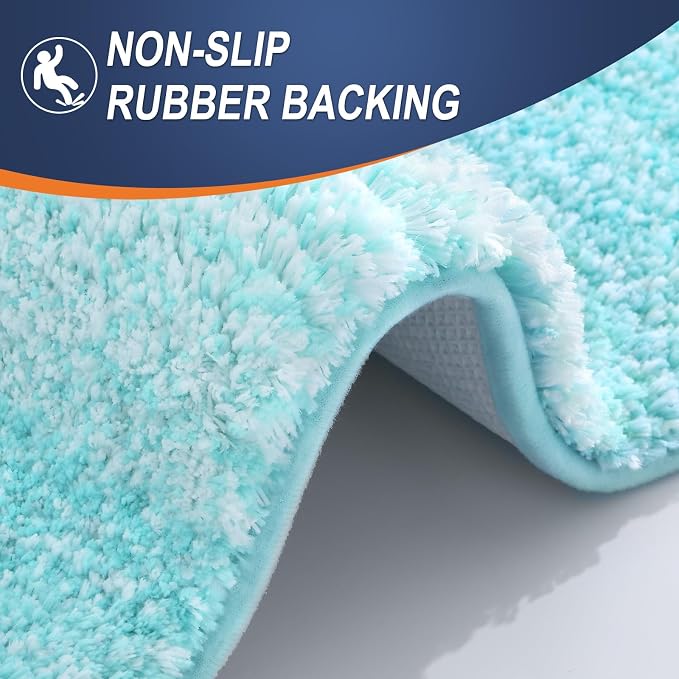 OLANLY Bathroom Rugs Mat 34x21, Extra Soft Absorbent Microfiber Bath Rugs, Rubber Backing, Quick Dry, Machine Washable Bath Mats for Bathroom Floor, Tub and Shower, Home Decor Accessories, Teal