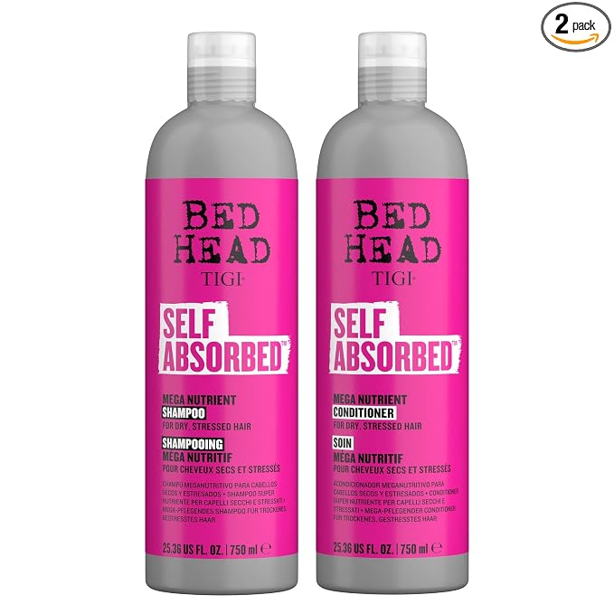 Bed Head by TIGI Self Absorbed Shampoo and Conditioner Set for Dry Hair, Nourishing and Strengthening Frizz Control Hair Care Duo, 25.36 Fl oz, 2 Pack