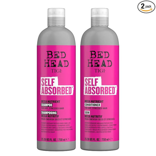 Bed Head by TIGI Self Absorbed Shampoo and Conditioner Set for Dry Hair, Nourishing and Strengthening Frizz Control Hair Care Duo, 25.36 Fl oz, 2 Pack