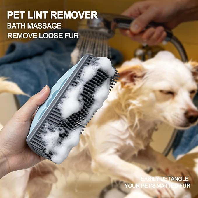 HOP Blue Rubber Pet Hair Removal Brush Lint&Debris Remover Brush | Rubber Bristles,Lint&Debris Remover,Pet Hair Removal Brush