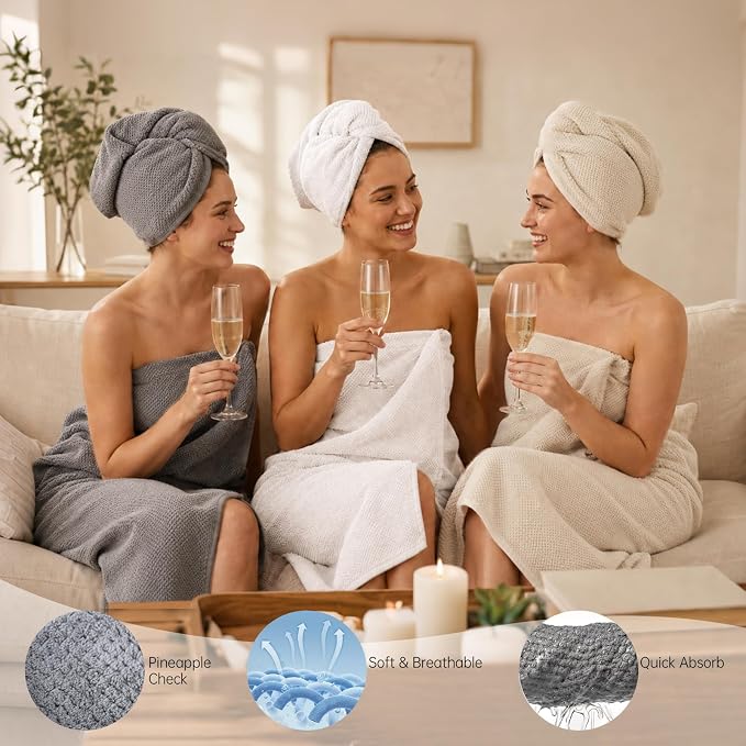Oversize Bath Towels for Bathroom 35x70 Inches, 4-Piece Bathroom Set (1 Bath Towel, 1 Hair Towel, 1 Hand Towel, 1 Washcloth) Towels for Bathroom Set Soft and Absorbent Shower Towels Khaki