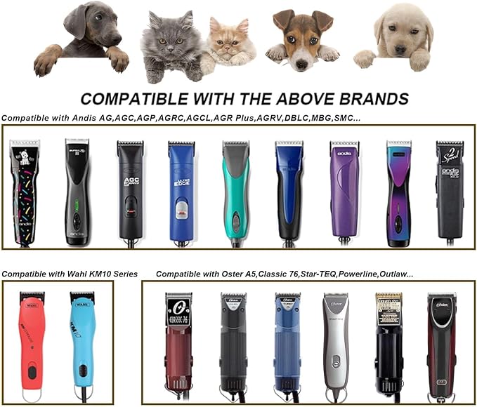 T84 Blade Dog Grooming Blades Compatible with Andis Dog Clipper | Dog Clipper Blades Compatible with Oster A5/Wahl KM10 dog clipper,Cut Length 3/32"(2.4mm)