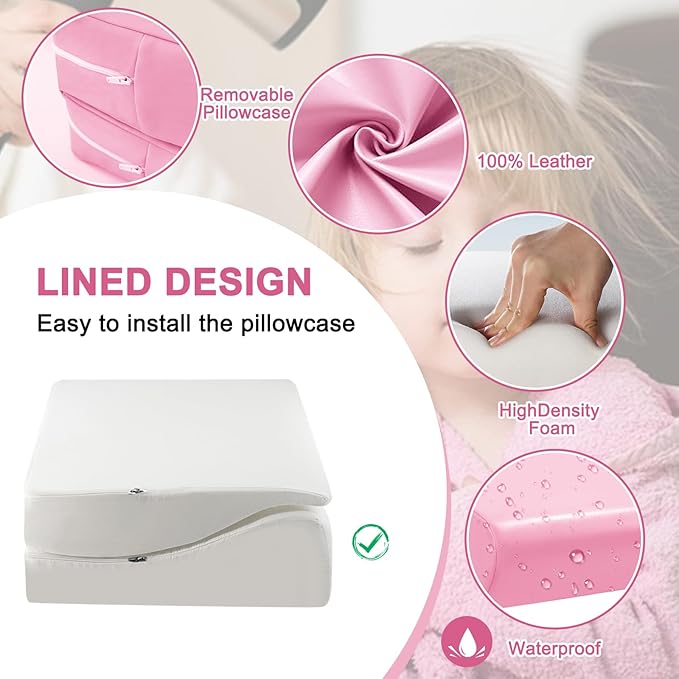 Extra Large Hair Washing Station for Kids - Ergonomic Shampoo Foam Mat with Neck Support for Sink, Portable & Foldable Shampoo Buddy for Toddlers, Non-Slip & Waterproof Hair Washing Mat -Pink