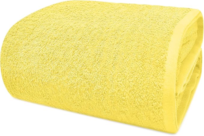 DAN RIVER Pack of 1 Jumbo Bath Sheet 40x80 Inches, Large Bath Towels Oversized for Adults, Soft and Absorbent Hotel Towels - Yellow