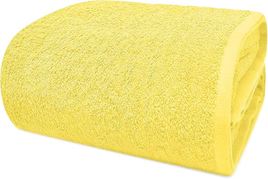 DAN RIVER Pack of 1 Jumbo Bath Sheet 40x80 Inches, Large Bath Towels Oversized for Adults, Soft and Absorbent Hotel Towels - Yellow