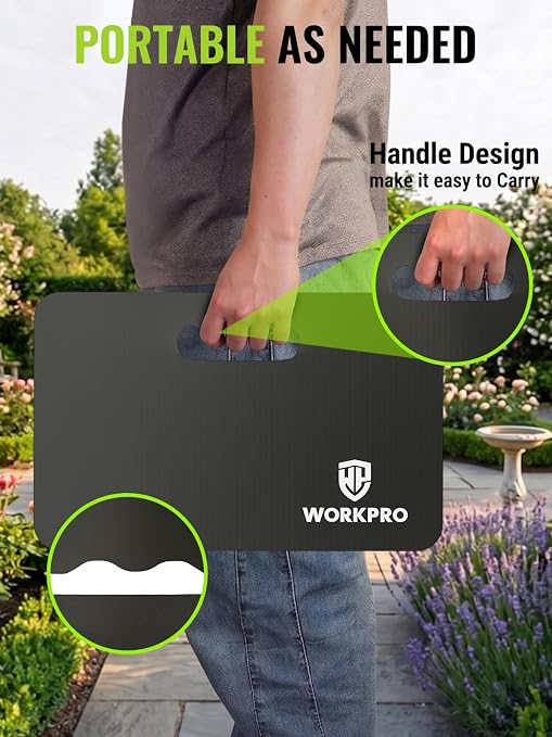 WORKPRO Extra Thick Kneeling Pad, Soft NBR Foam Cushioning for Knee, Large Foam Kneeler Mat for Gardening, Bathing Baby, Exercise, Workout Supplies, 17.5 x 11 x 1.5 in (Black, 1 Pack) | Soft NBR Foam Cushioning for Knee, Large Foam Kneeler Mat, For Gar...