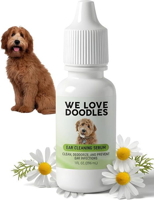 We Love Doodles Dog Ear Serum | Eco-Friendly Ingredients | Made in The USA | Ear Drops for Dogs | Pet Wash Solution Ear Cleanser