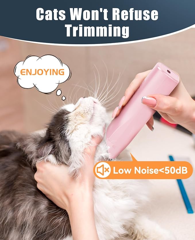 oneisall Pet Clippers for Cat Matted Hair, Quiet Pet Shaver for Cats | Waterproof Cordless Cat Clippers for Matted Long Hair with Storage Bag,Lightweight and Easy to Use for Cat, Pet, Small Dog