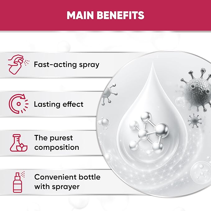 Dental Spray for Pets – Cat & Dog Breath Freshener that Helps with Tartar, Plaque, & Bad Odor – Silver 50 PPM + Valerian Flavour for Dog Teeth Cleaning – 4 Oz