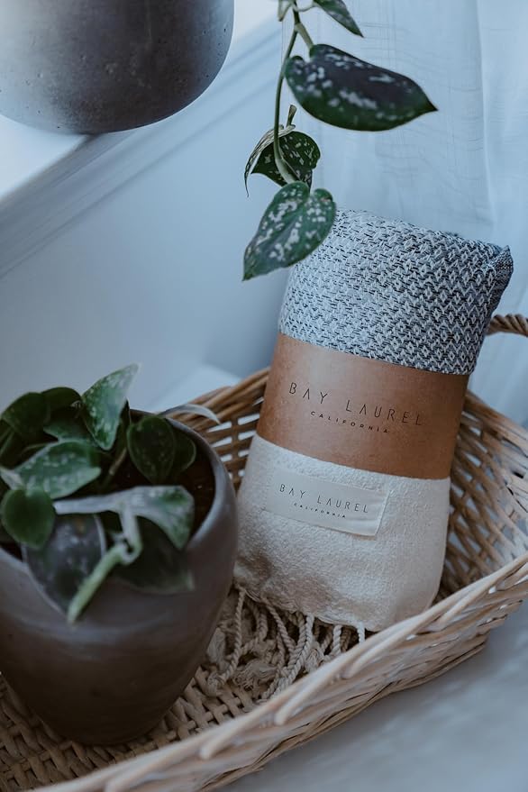 BAY LAUREL Turkish Hand Towel – Pack of 2 | Soft & Absorbent Decorative Towels for Bathroom, Hand, Face, Hair, Gym, Yoga, SPA, Kitchen & Tea | Boho Decor (Mint, Diamond 15x26 Inches (Set of 2)