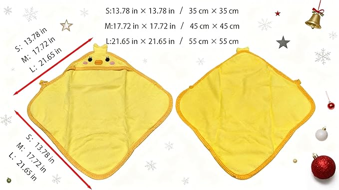 Dog Hooded Bathrobe Towel Fast Drying Absorbent Bath Warm Blanket | Yellow S