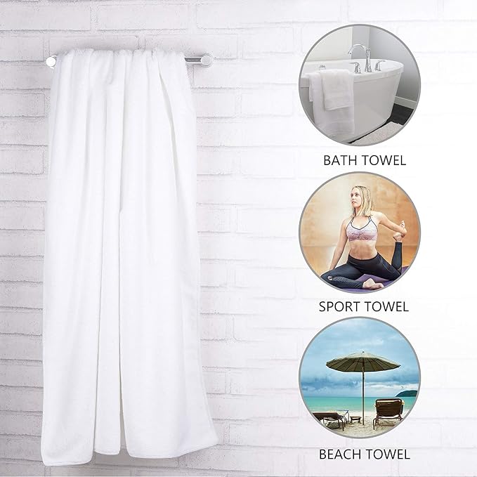 JML Luxury Hotel & SPA Bath Towels with Hanging Loop, Navy, 30"x60", 2 Pack | 350GSM, Microfiber, Super Soft, Absorbent, Fast Dry, Lightweight, Lint Free, Fade Resistant