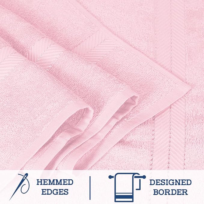 Casa Lino Bath Sheets Set Extra Large - 100% Cotton Extra Large Bath Towels - Highly Absorbent & Quick Dry Oversized Towels for Adults - 36"x72" - Pack of 2 - (Blush Pink)