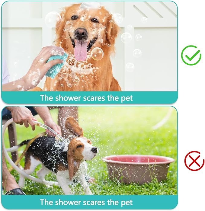 Gentle Pet Bath Brush with Shampoo Dispenser – Soft Silicone Dog & Cat Grooming Scrubber, Massage & Deep Clean for All Fur Types