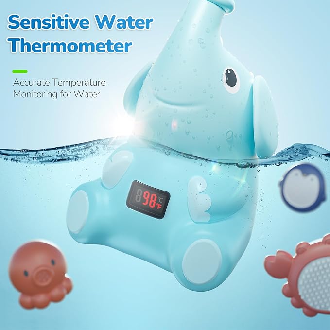 G-WACK Baby Bath Toys Shower Head Sprayer with Water Thermometer for New Borns, Toddlers and Kids | Baby Accessories, and Essentials in Bathtub or Sink | Shampoo Bath Rinser | USB Rechargeable V3
