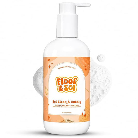 floof & sol Baby Shampoo and Body Wash, 10 Oz, Non-Tear Kids Shampoo for Sensitive Skin, Head-to-Toe Cleanser for Newborns and Toddlers, with Avocado Oil, Squalane & Superfruit Extracts