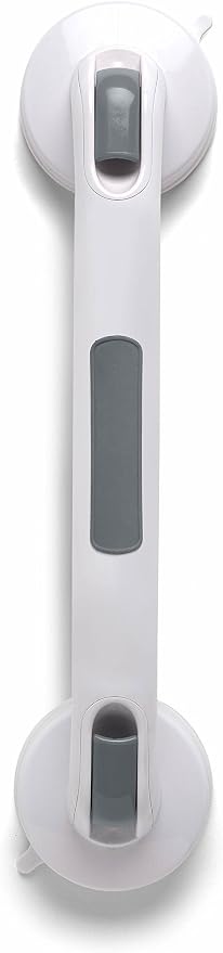 Medline Bath Safety Suction Cup Assist Bar, 12 Inch - Secure Grip, Easy Installation, Ideal for Medical Patients, Hospitals, Nursing Homes, White