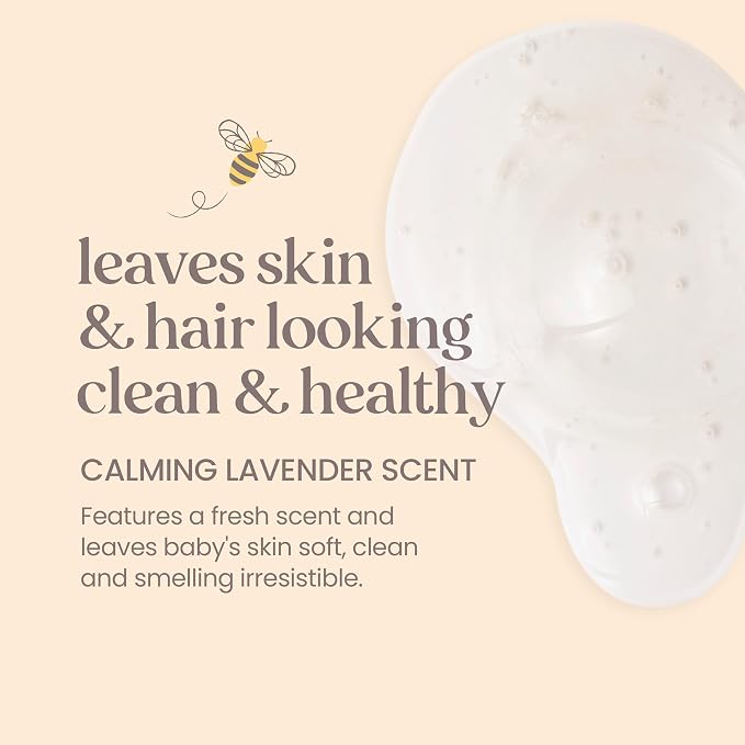 Burt's Bees Baby Shampoo and Body Wash with Lavender, Calming Tear Free Baby Soap, 98% Natural Origin, 12 Fl Oz (Pack of 3)