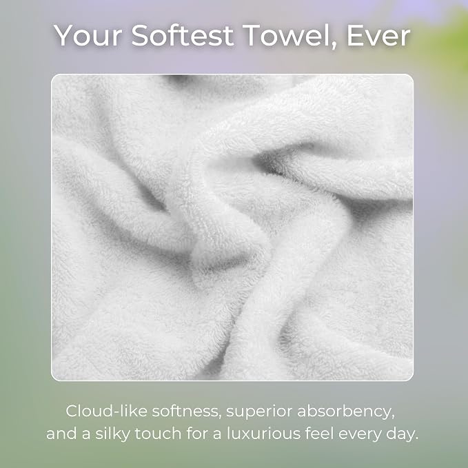 Viscose from Bamboo Bath Sheets Set of 2 - Extra Large 700 GSM Quick Dry Cotton Blend for Luxury Bathroom Comfort - Super Soft, Plush, Absorbent - Chalk