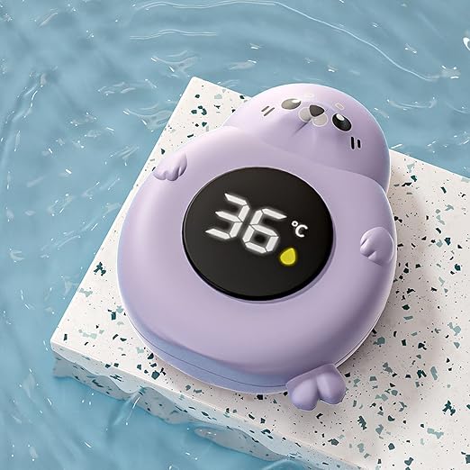 TARSHYRY Baby Bath Thermometer Cartoon Seal LED Digital Water Temperature Thermometer Toy for Infant Toddler Bathtub Swimming Pool (Purple)