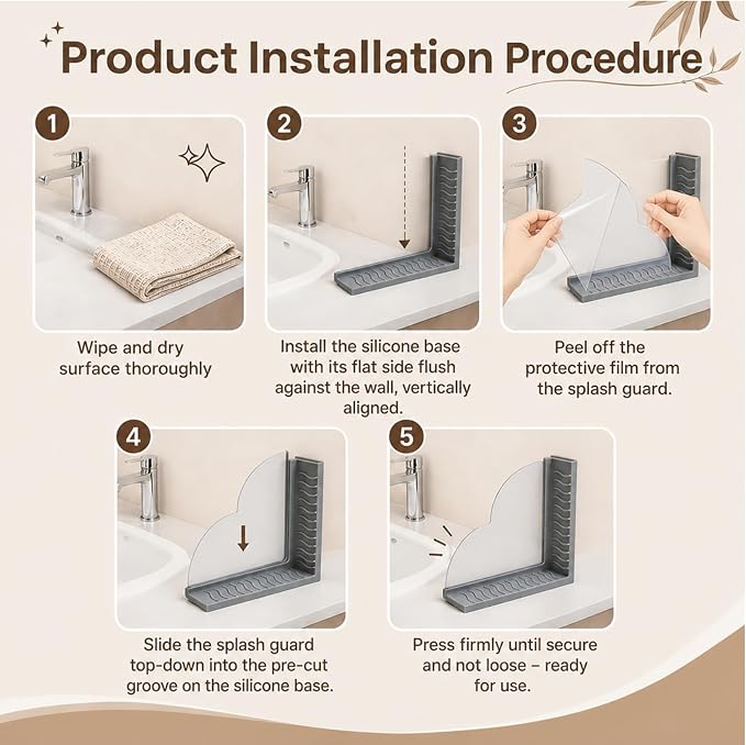 Shower Splash Guard for Bathtub, Silicone Splash Guards Kit with Strong Suction Cups, Bathroom Shower Corner Water Guard to Keep Water for Walk in Shower, 2-Pack(10 x 9.84 Inch), White