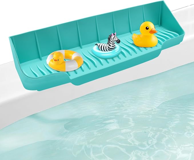 Splash Guard for Bathtub, 1p Soft Silicone Foldable Tub Splash Guard Stopping Water Droplets from Splashing Suitable for Bathtubs and Sinks (Green)