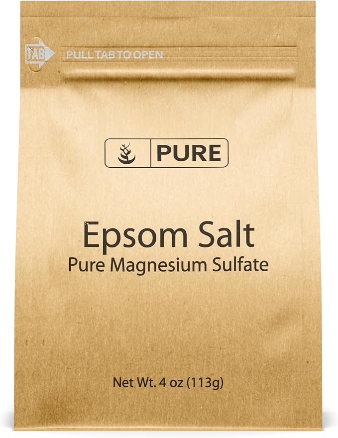 Pure Original Ingredients Epsom Salt Pure Magnesium Sulfate, Soaking Solution (4 Ounce)