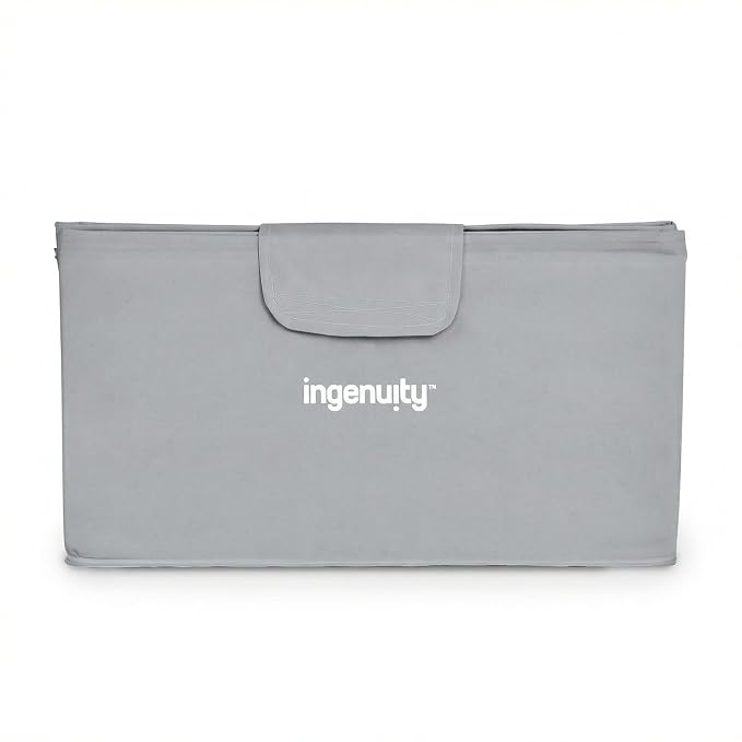 Ingenuity Tuckaway Toddler Folding Tub, Converts Shower to Tub, Folds to Store, Easy to Clean, No Assembly Required, Portable Baby Bathtub for Travel, 12M-5Y, Gray