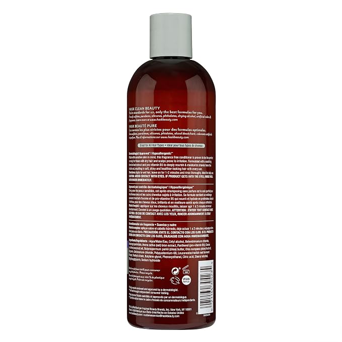 HASK Sensitive Care Shampoo + Conditioner Set | Fragrance-Free, Paraben-Free, Sulfate-Free, Gluten-Free, Vegan, Cruelty-Free, Color Safe | 12oz each