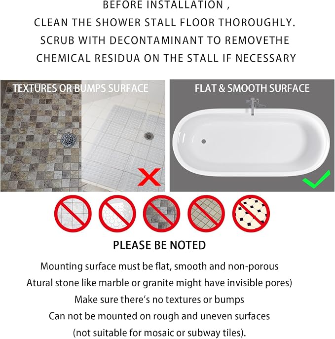 Yimobra Non Slip Bathtub Mat 40 x 16 Inch, Extra Long Shower Mat with Drain Holes, Machine Washable Baby Bath Mats, Strong Suction Cups for Bathroom Floor, Green