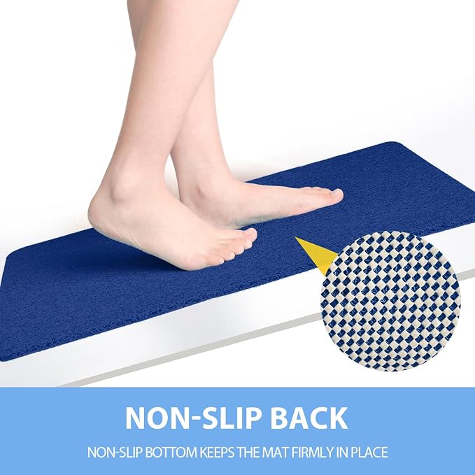 Hargiis Non-Slip Bathtub Mat, Anti Slip Shower Mat, Fast Drying Bathtub Mats, Foot Scrubber Mat, Anti Slip Mat for Tub, Floor, Bathroom, Kitchen, Home, Hotel (Navy Blue 24"×24")