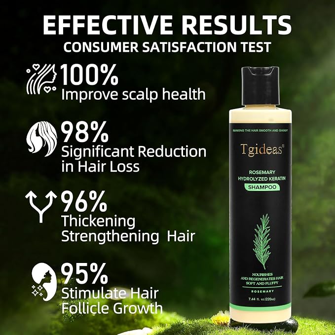 Rosemary Hair Growth Shampoo for Women and Men-Natural Thickening & Strengthening Shampoo with Hydrolyzed Keratin for Thinning Hair & Hair Loss 7.4 fl.oz - 2 Packs