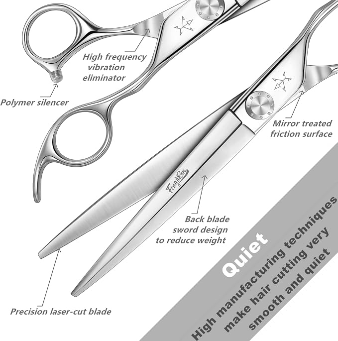 High-end Professional Dog Grooming Scissors Pet Grooming Shears 7.5 Inches Extremely Very Sharp Made Of Advanced Stainless Steel Alloy By Hand For Dog Cat And Horse Breeder