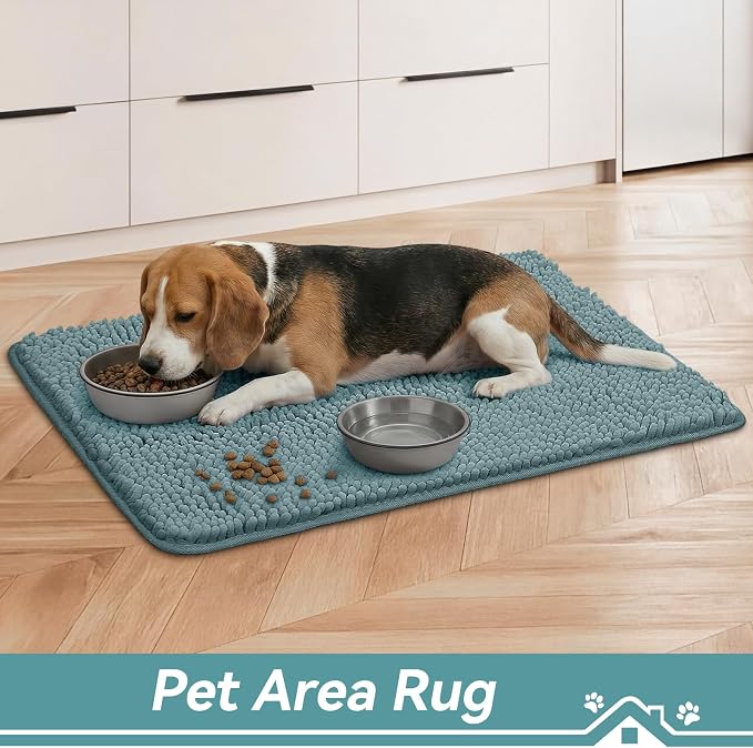 Bcoimo Super Absorbent Dog Door Mat, 36"*24" Anti Slip Mat for Muddy Paws, Pet Rugs for Dirty Paws Washable that Absorbs Moisture and Dirt, for Dog Cage and Pet Resting Carpet
