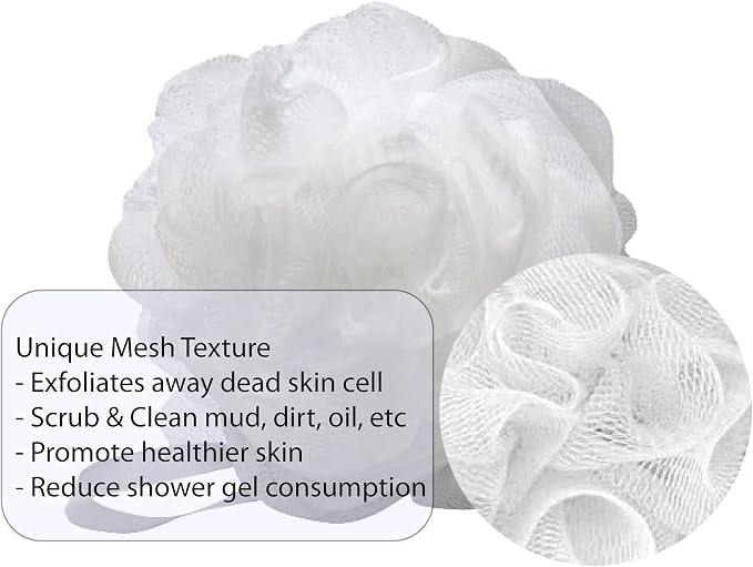 Mesh Pouf Bath Sponge (8 Pack)