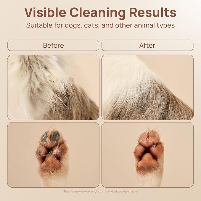 HICC PET Dog Wipes Cleaning Deodorizing PRO for Dogs&Cats, 20PCS Hypoallergenic Puppy Wipes, No-Rinse Pet Wipes, Extra Thick Dual-Textured Pet Glove Wipes for Paws, Face, Ears & Butt, Unscented